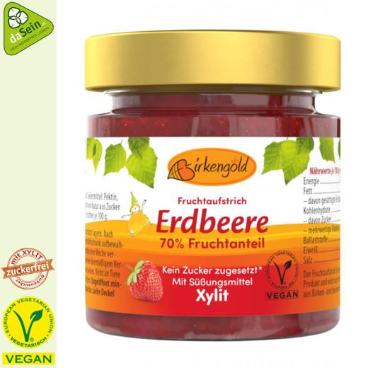 Fruchtaufstrich Erdbeere 200g mit Xylit