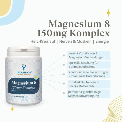 Magnesium 8 Komplex - 150mg 100 Kapseln