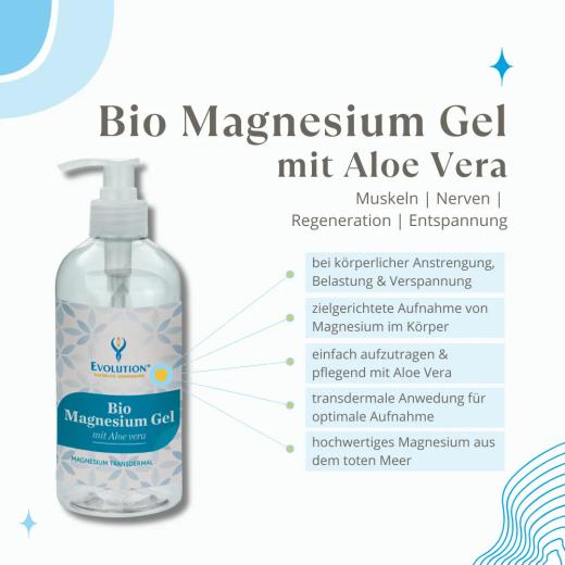 Magnesium Gel mit Aloe Vera 500ml BIO