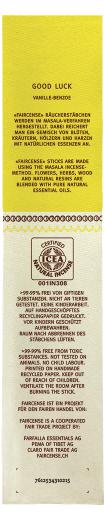Räucherstäbchen Vanille|Benzoe - Good Luck