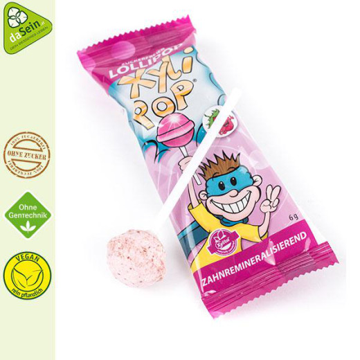 Xylipop Zuckerfreier Lollipop - Erdbeere