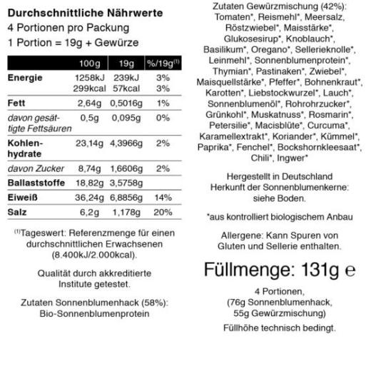 Sonnenblumen Bolognese 131g